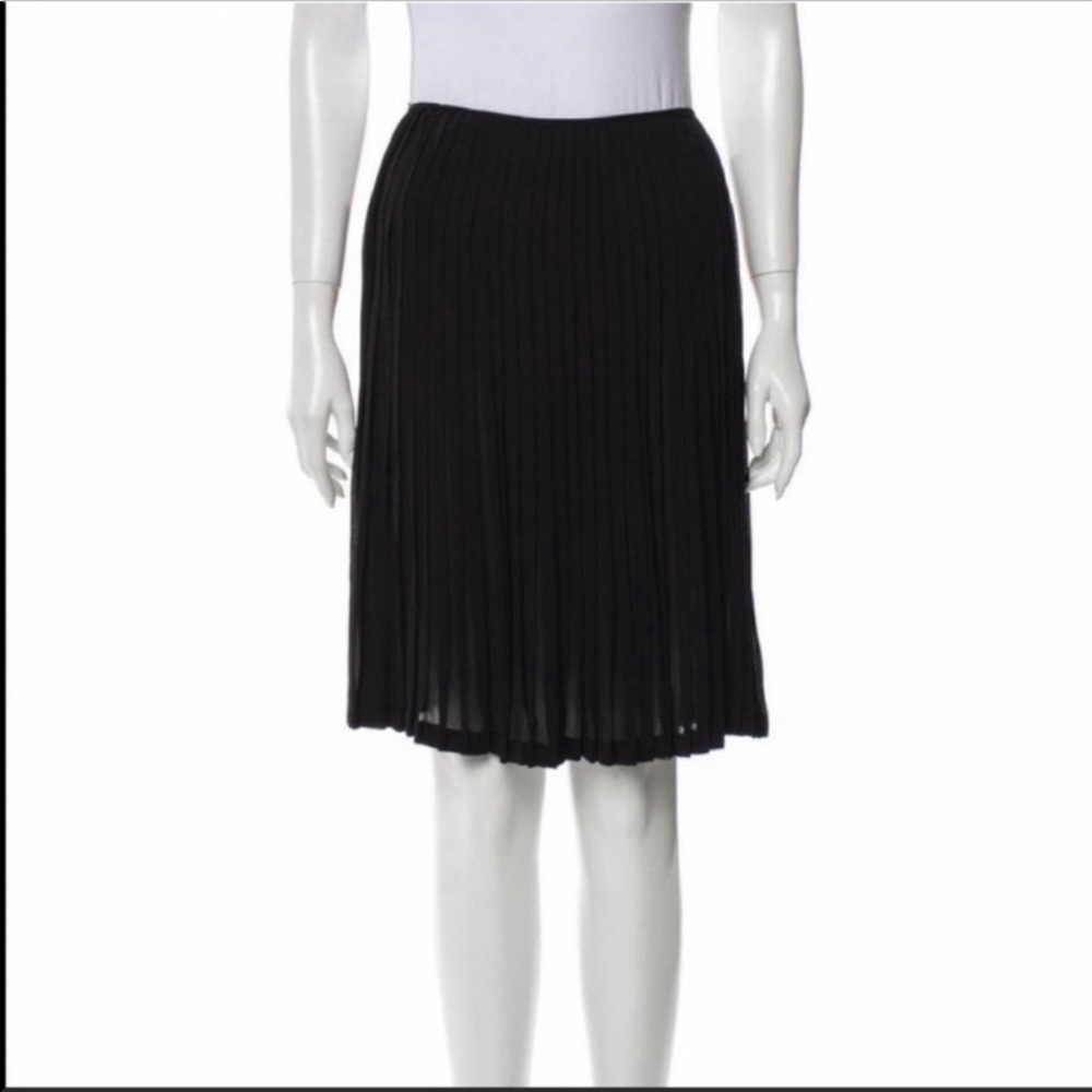 MOSCHINO Black Pleated Accordion Chiffon Skirt